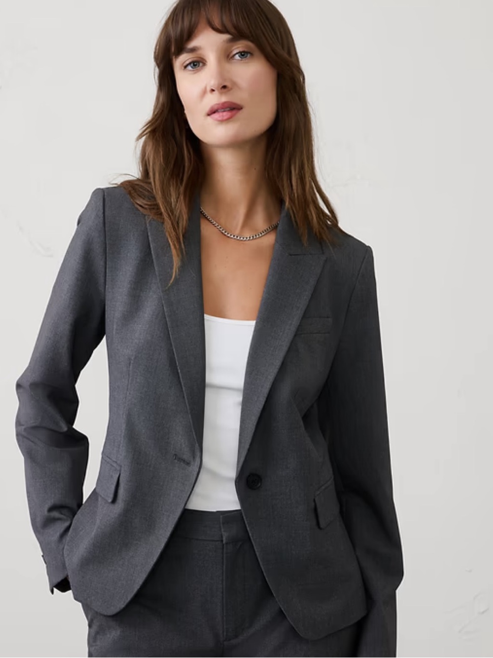 Banana Republic Sculpted Stretch Blazer Grey Size 0 NWT